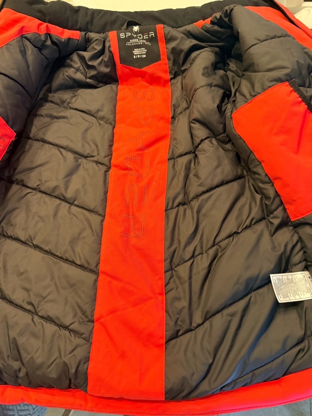 Spyder Red and Black Insulated Ski Jacket with Spider Logo - Picture 10 of 16